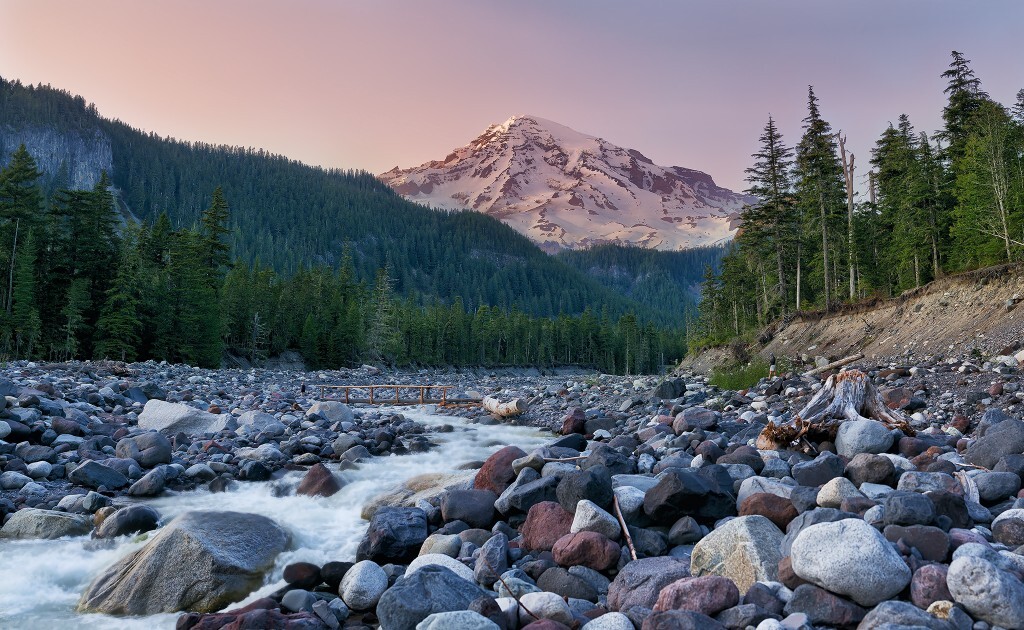 mountain rainier sunset