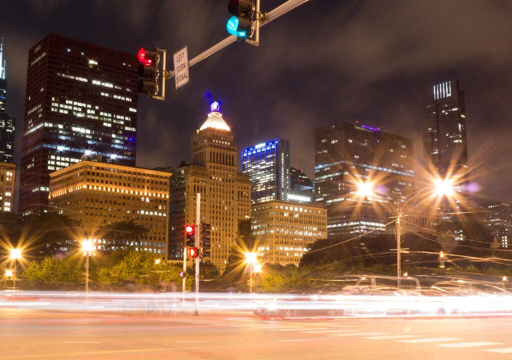 夜晚的windy city