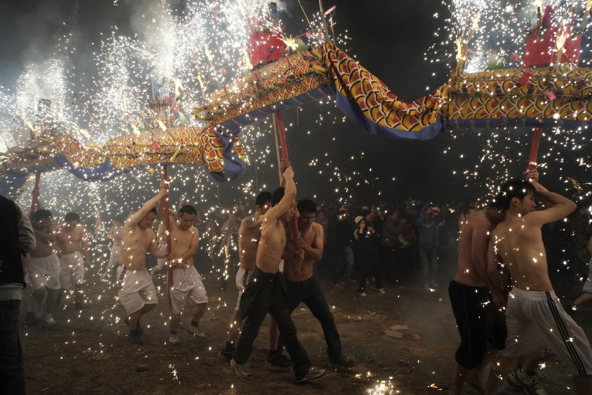 元宵节舞火龙 - 梅州, 埔寨镇, 丰顺县, 舞火龙, 元宵节, 民俗, 客家 - 黄春华2010 - 图虫摄影网