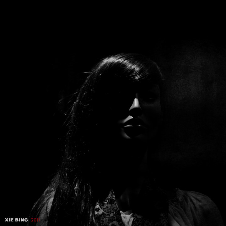 贞子-+有意思人像,+黑白