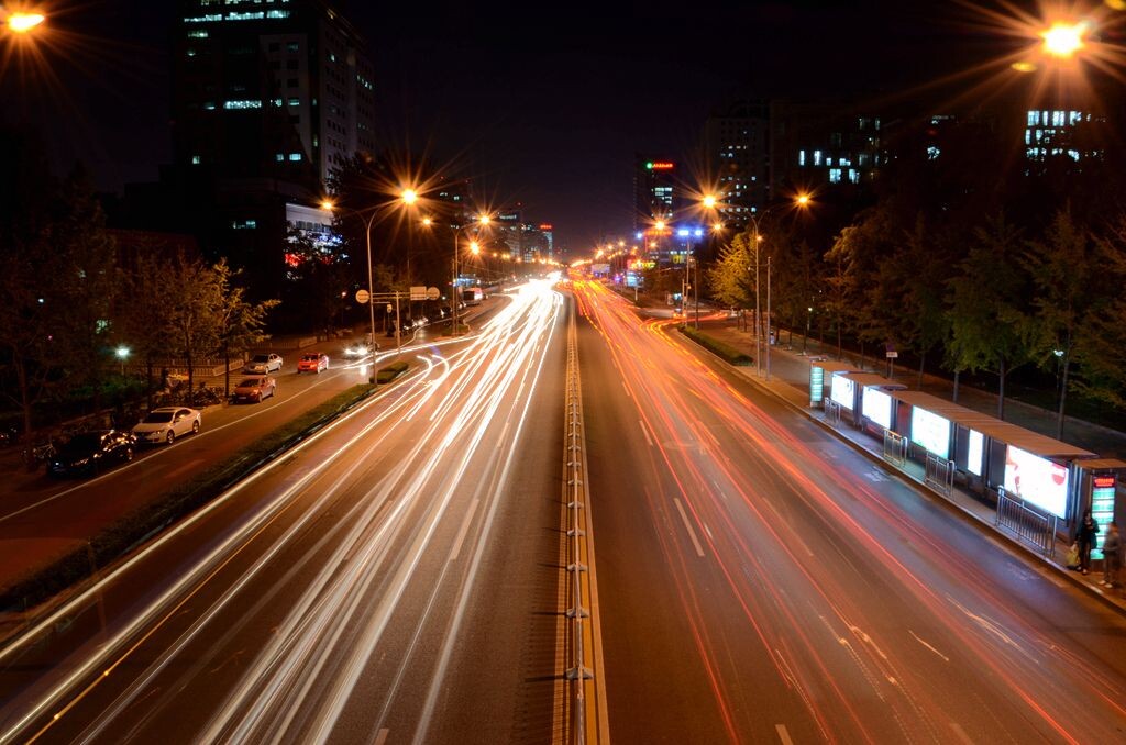 城市,车水马龙 长曝光 尼康 北京 夜景 二十七 图虫摄影网