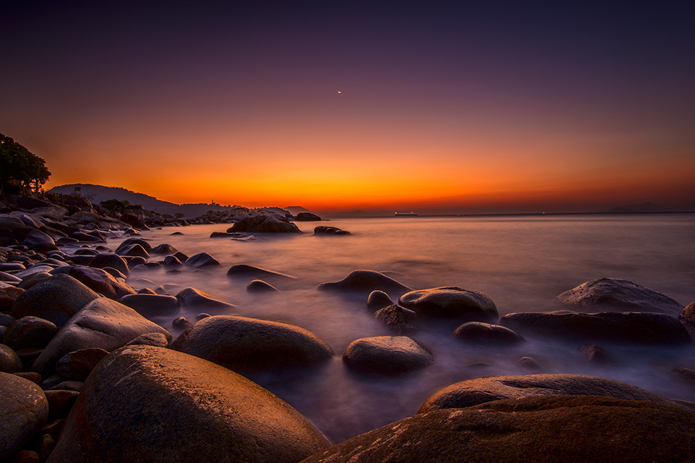 小梅沙的日出 - 风光, 尼康, 长曝光, 深圳 - 古南