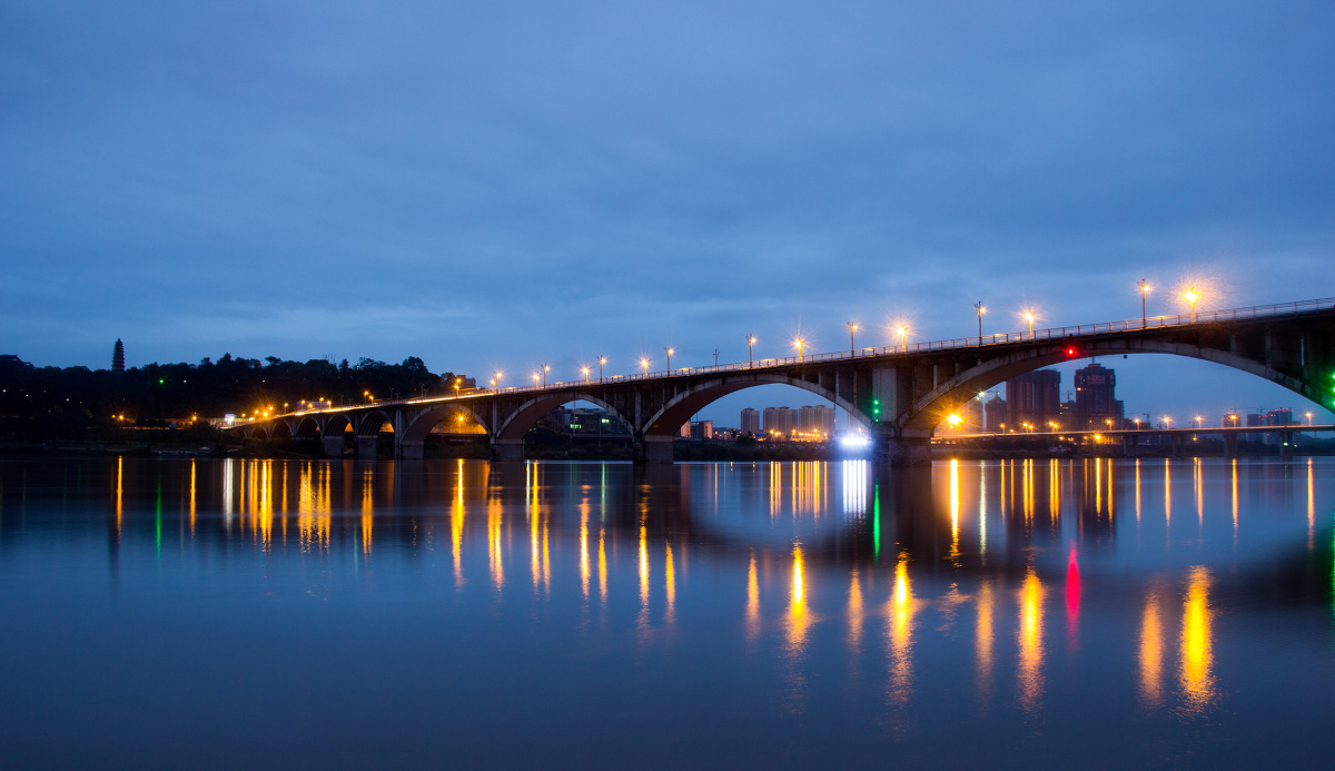 南充嘉陵江一桥晨景 - 建筑, 风光, 四川 - happy