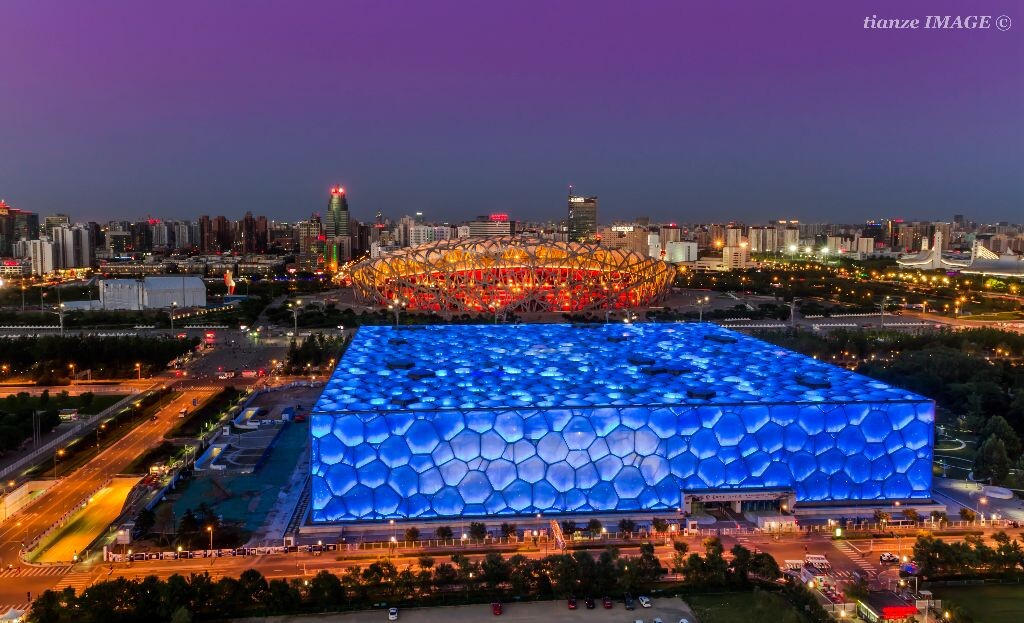 光影奥体 - 夜景, 建筑, 北京, 佳能, 7d - 天泽