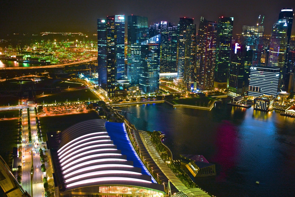 滨海湾夜景 - 色彩, 城市, 新加坡, 徕卡 - 鹤总的