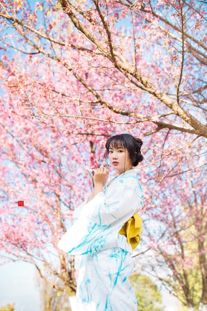 樱花下的少女 - 人像, 樱花, 日系, 和服, 35mm, 