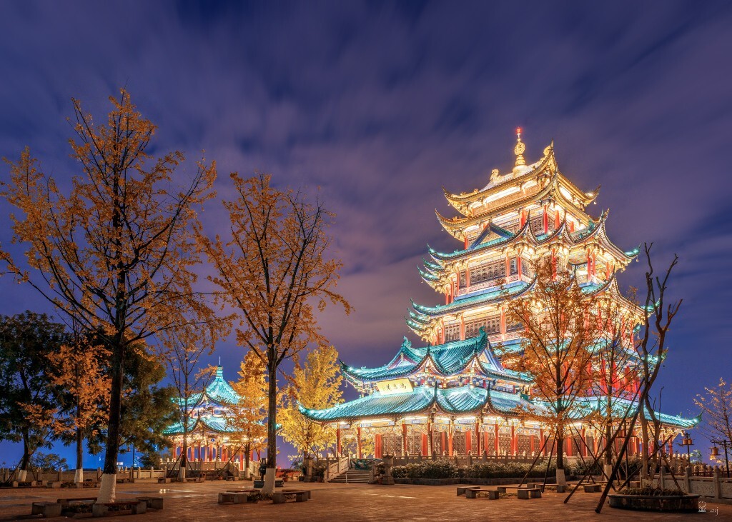 鸿恩寺夜景 - 夜景, 尼康, 重庆 - zuj777