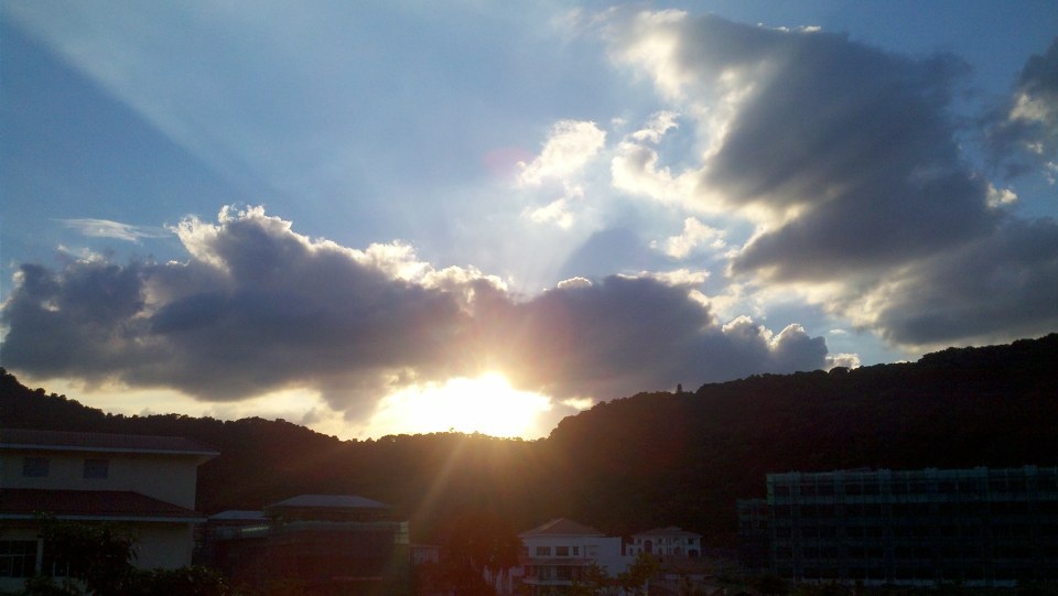 大山下午五点的夕阳 - 夕阳, 中大南方, 下午五点