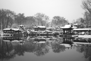 晋祠雪景