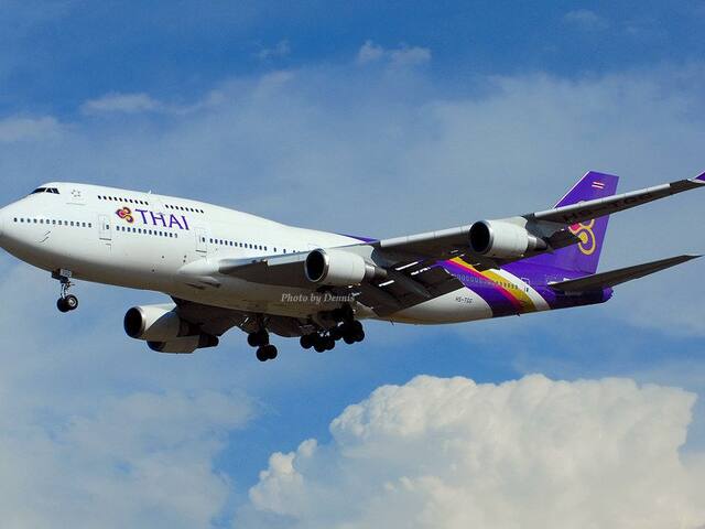 thai airways int"l boeing747-4d7/hs-tgg 泰航的波音b744首都机场