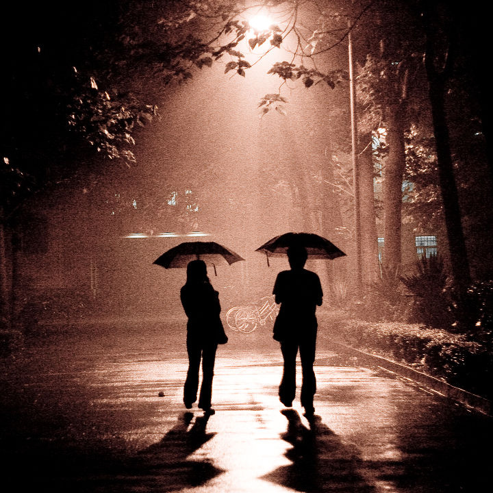 雨夜一对伞