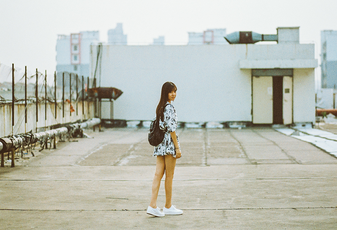 天台吹风 - 胶片, 美女, 小清新, 50mm, 人像 - 张