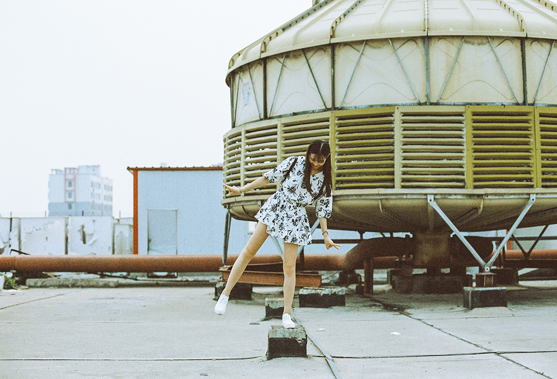 天台吹风 - 胶片, 美女, 小清新, 50mm, 人像 - 张