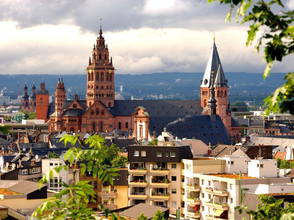 莱茵兰-普法尔茨州(rheinland-pfalz 美因茨全景(mainz)