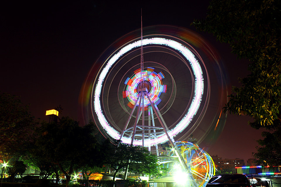 0 夜景004  惠州滨江公园-小小摩天轮