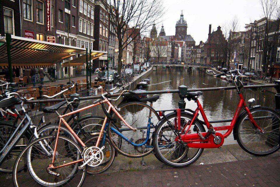 白色自行车阿姆斯特丹图片