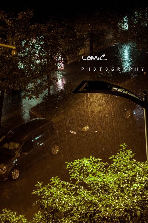 春天夜晚下雨的图片图片