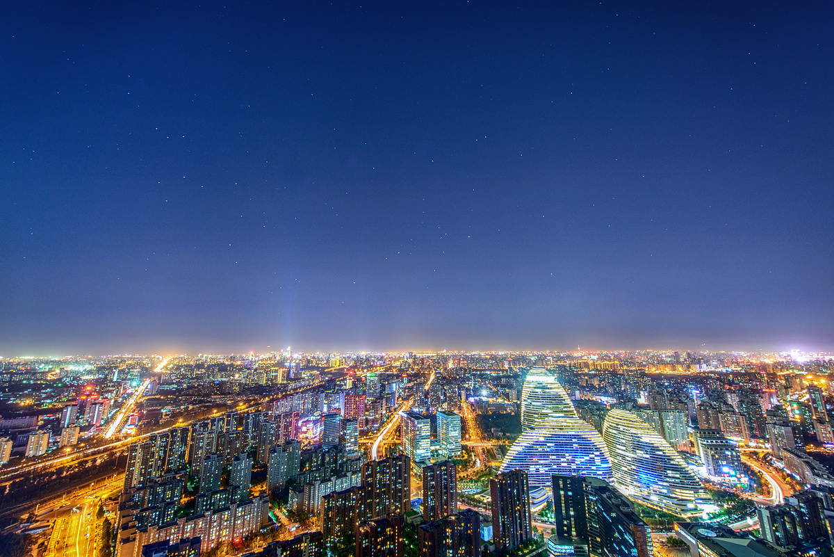 星空下的北京城 - 北京, 风光, 城市, 望京 - 路过的猴子 - 图虫摄影