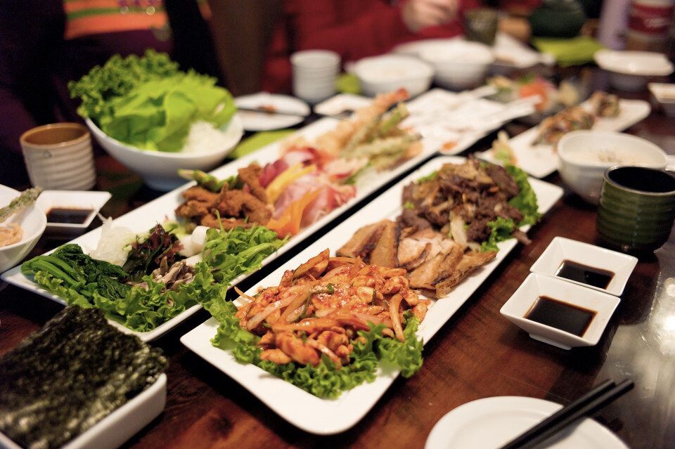 big dinner in a japanese restaurant in yorkville village