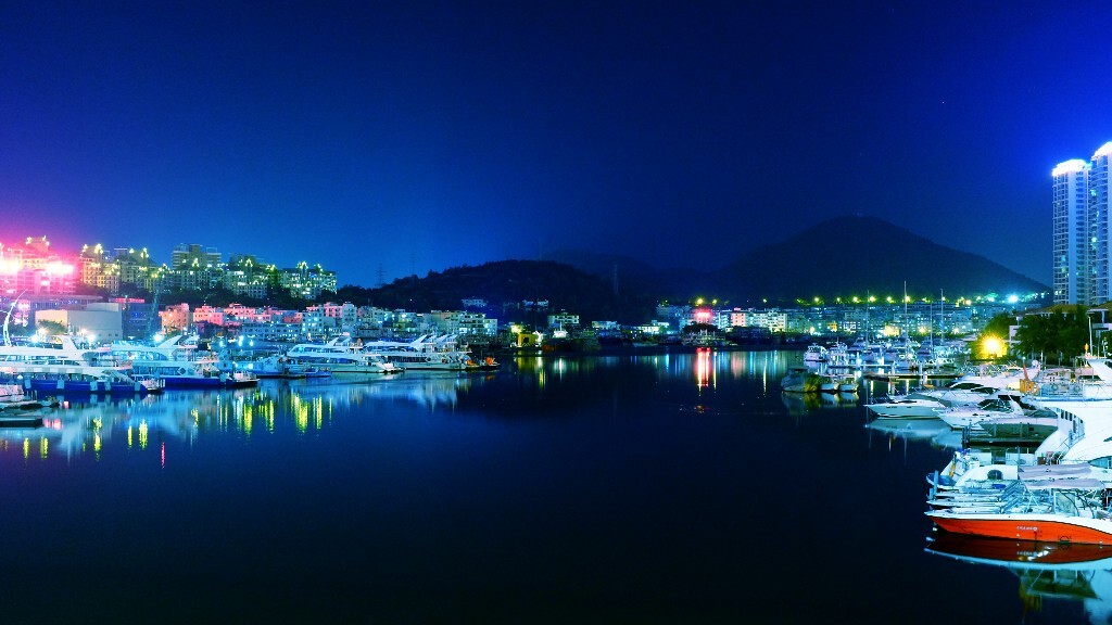 渔港公园夜景图片