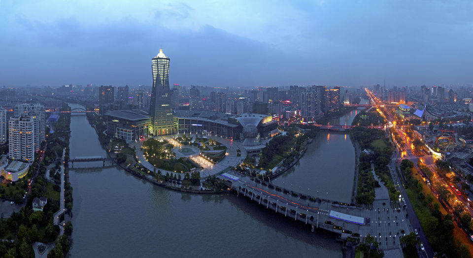 杭州夜景-运河文化广场