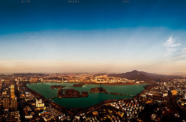 鸟瞰南京城全景 (冬)